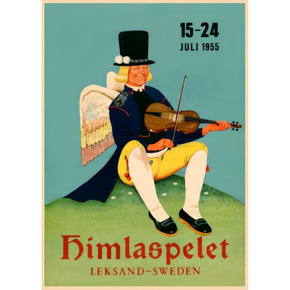 Himlaspelet Leksand 1955, affisch 21x30cm